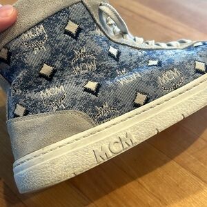 MCM Men's Terrain High Sneakers in Vintage Jacquard Monogram Size 41 US 8